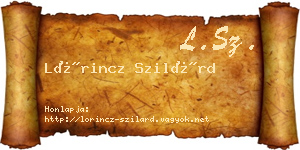 Lőrincz Szilárd névjegykártya