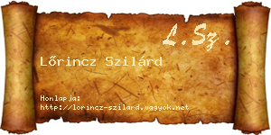 Lőrincz Szilárd névjegykártya